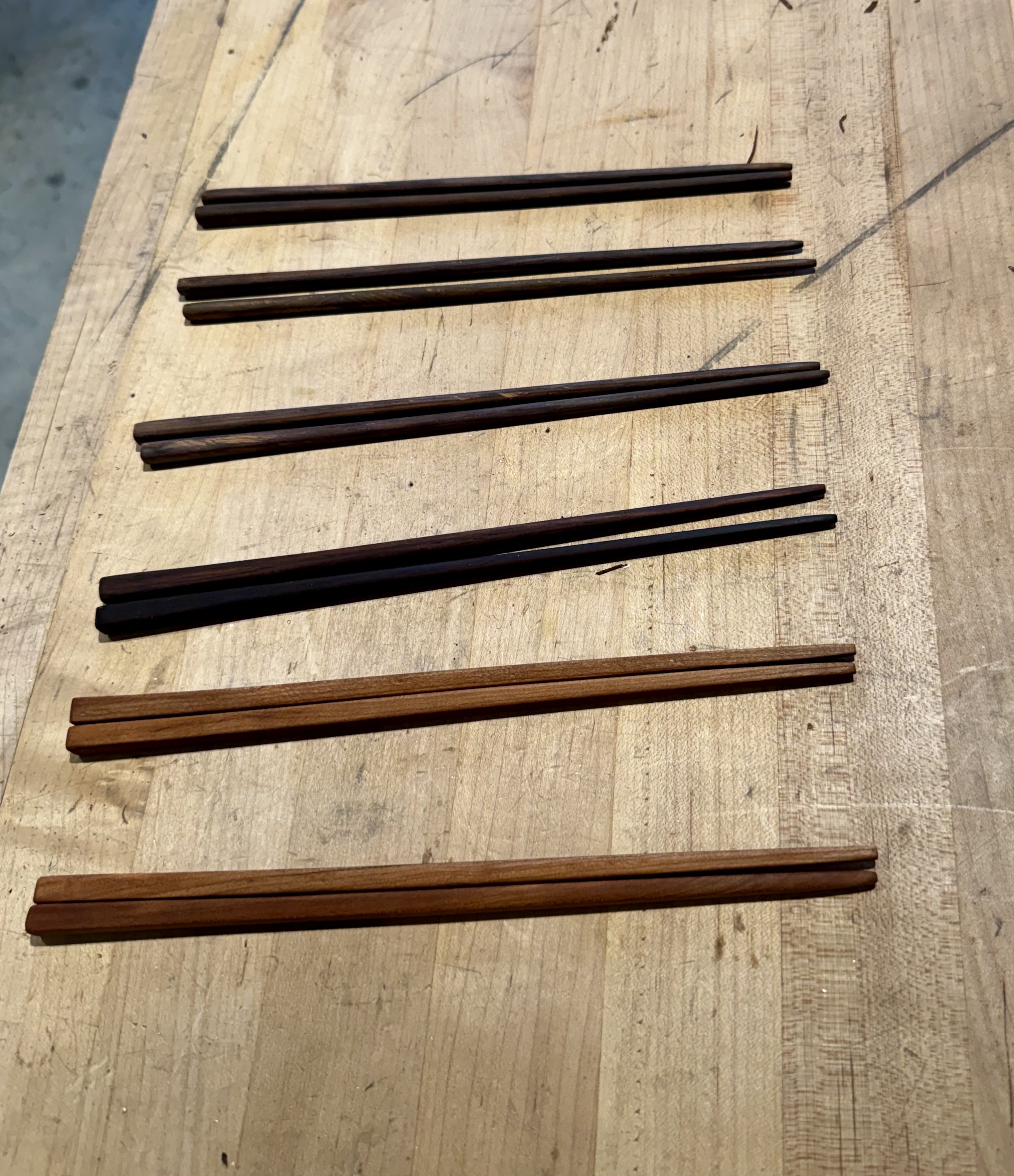 Handmade lignum vitae chopsticks