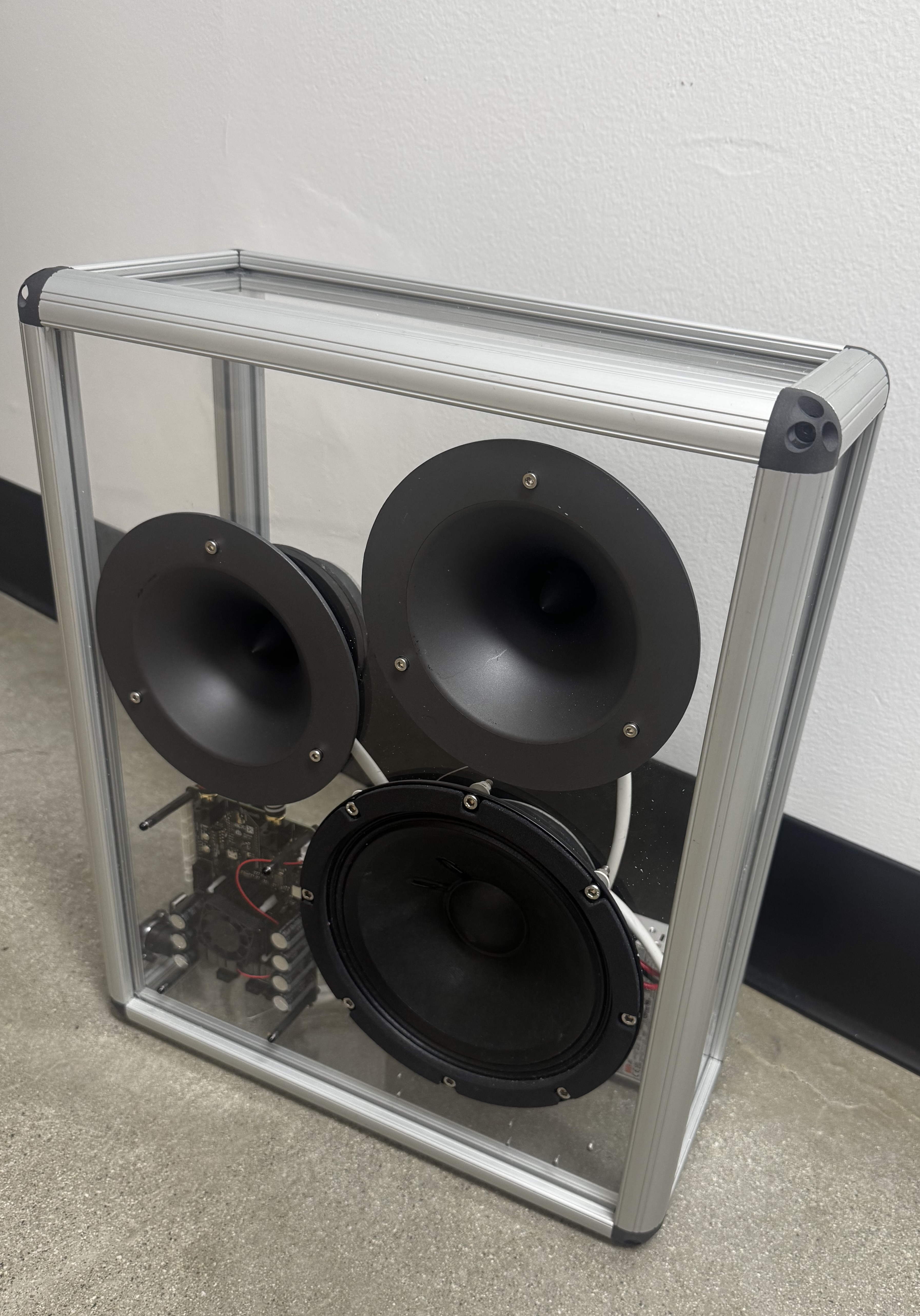 Clear acrylic speaker
