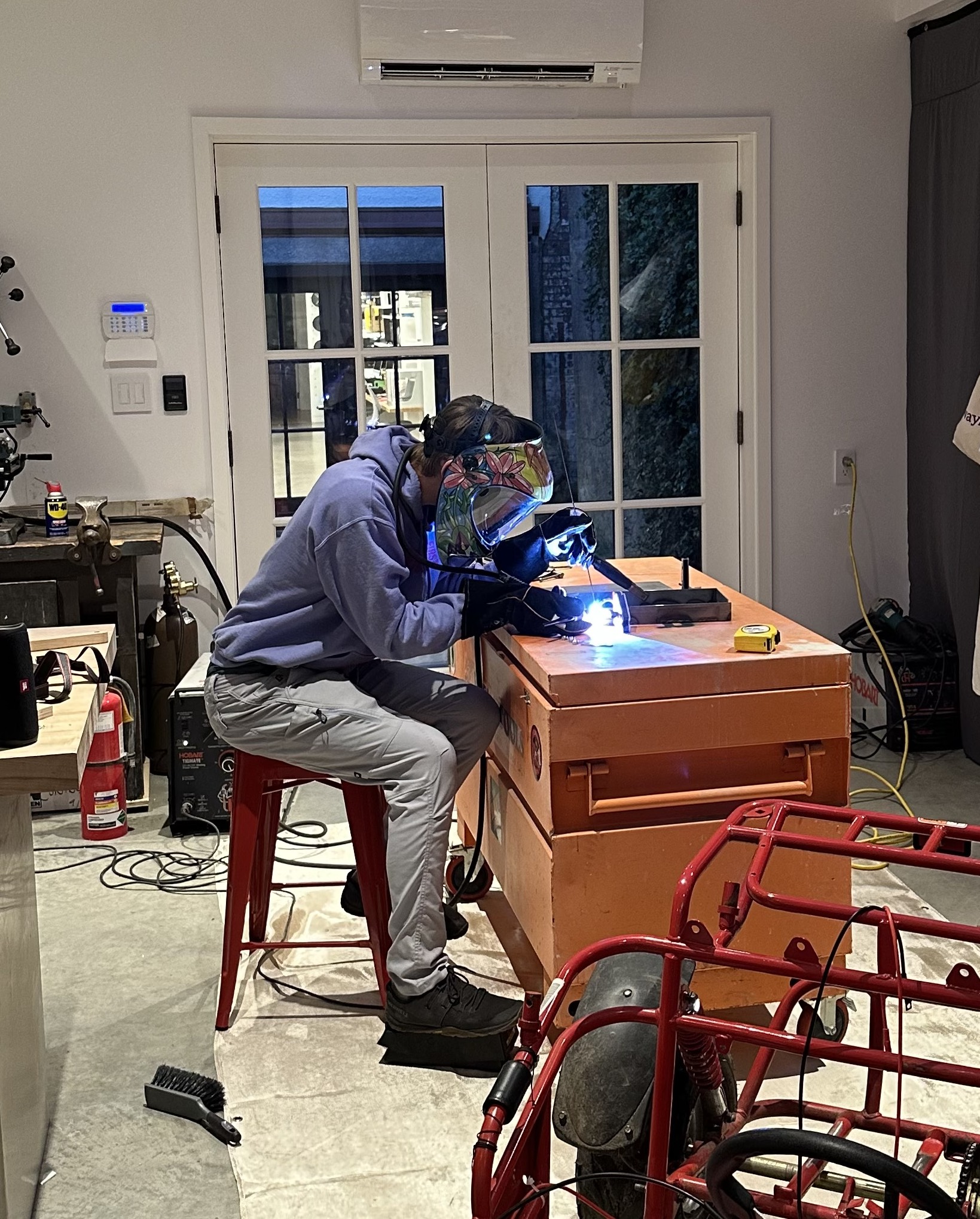 Welding action